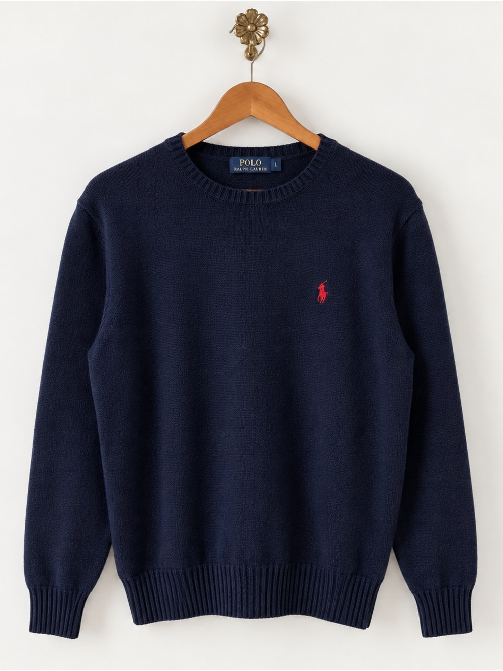 Polo Ralph Lauren navy blue crewneck long sleeve pullover sweater L